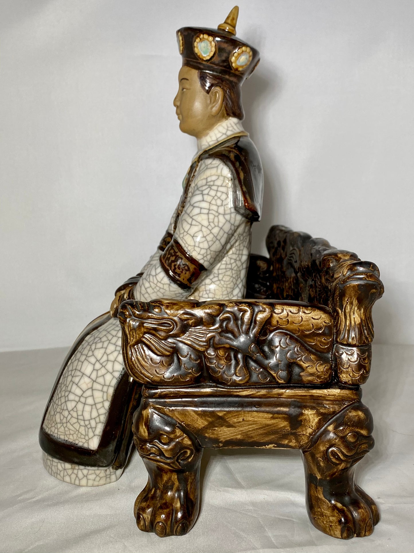 Shiwan Crackle Glaze Statue of Official