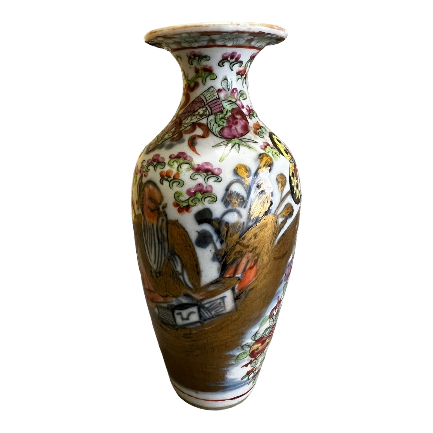 Guangxu Period Chinese Rose Mandarin Porcelain Vase