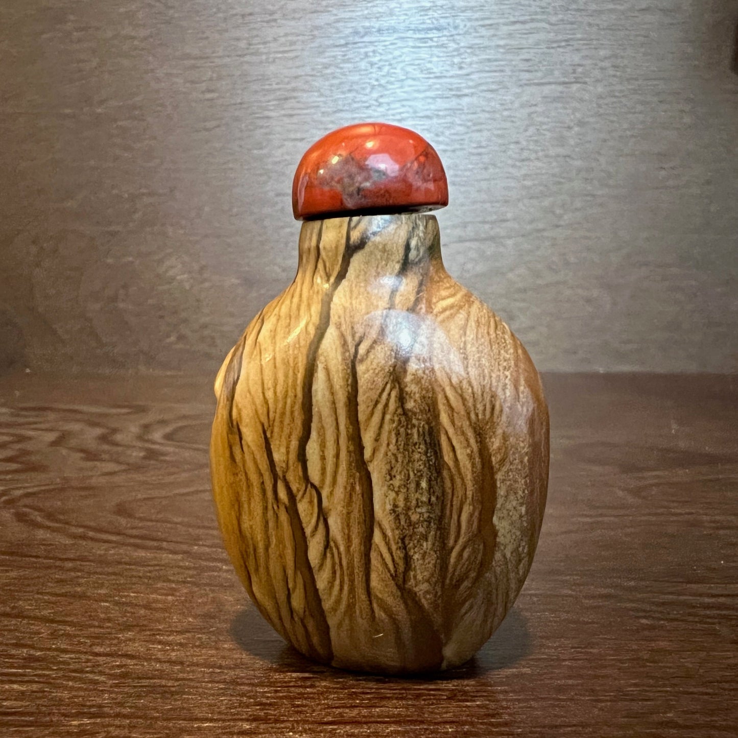 Tiger Eye Carved Stone Snuff Bottle